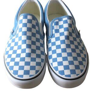 Vans Men's Classic Slip On Color Theory Heritage Blue Checkerboard Shoes Size 11